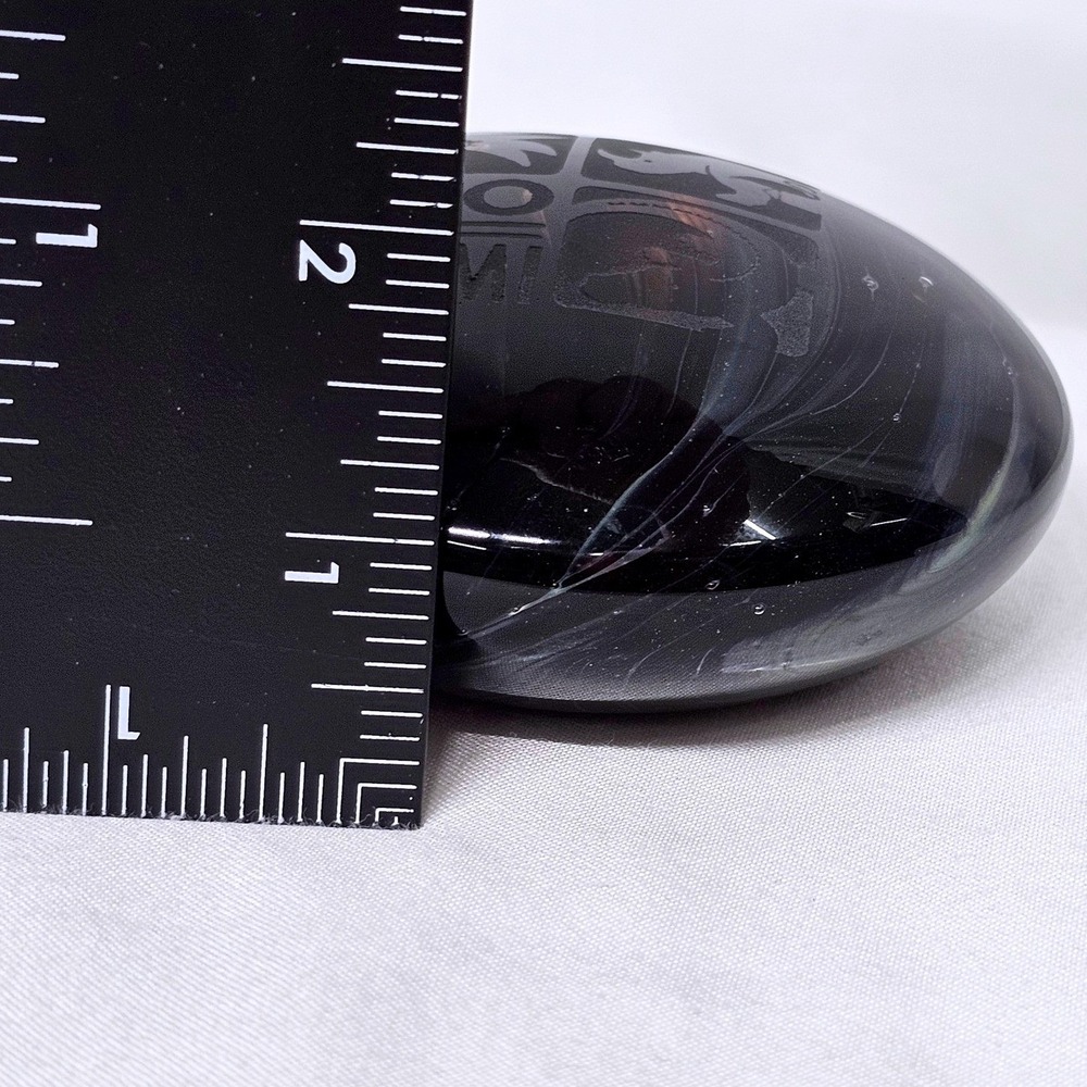 Zoo Miami Paperweight Glass Black Swirl Art Animal Souvenir‎ Desk Decor 3 Inch - Picture 5 of 10